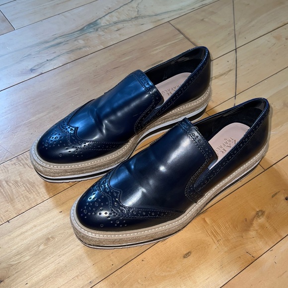 Zara Trafaluc women Oxford creepers leather shoe